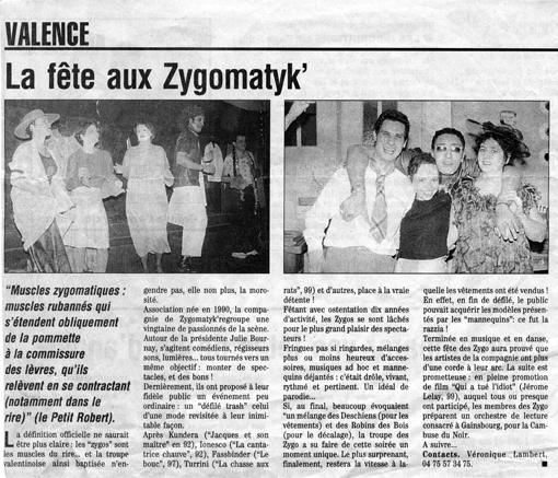 Article Défilé fev. 2001